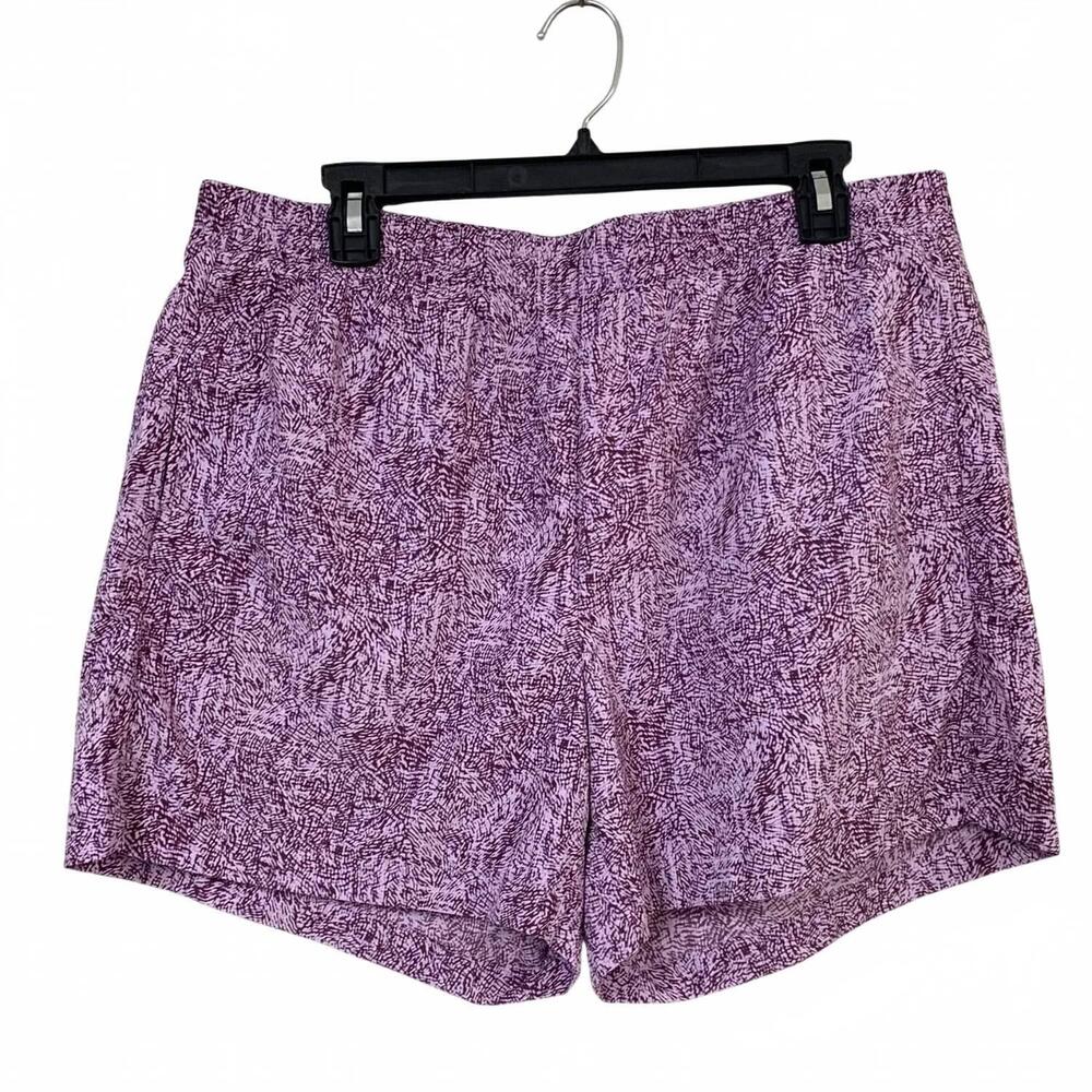 NEW EDDIE BAUER women's all day upf elastic waist shorts in wineberry purple